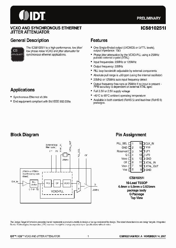 ICS810251AGILF_7885871.PDF Datasheet