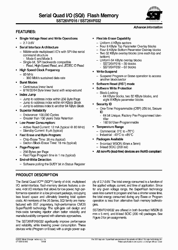 SST26VF016-80-5C-S2AF_7888238.PDF Datasheet