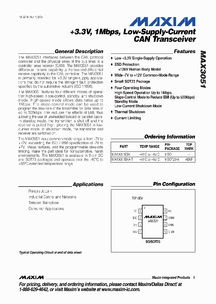 MAX3051ESA_7890752.PDF Datasheet