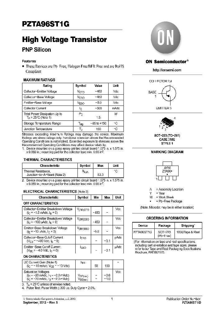 PZTA96ST1G_7916855.PDF Datasheet