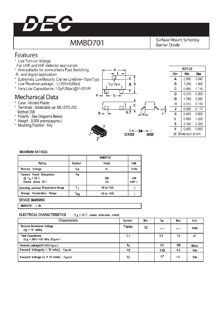 MMBD701_7918042.PDF Datasheet