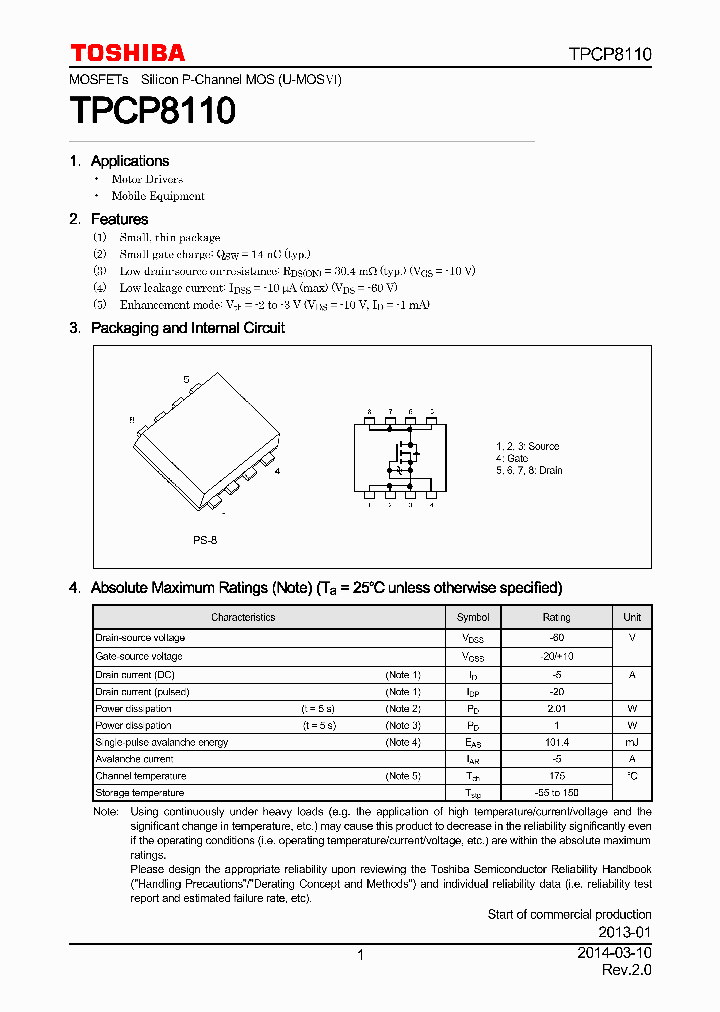 TPCP8110_7923473.PDF Datasheet