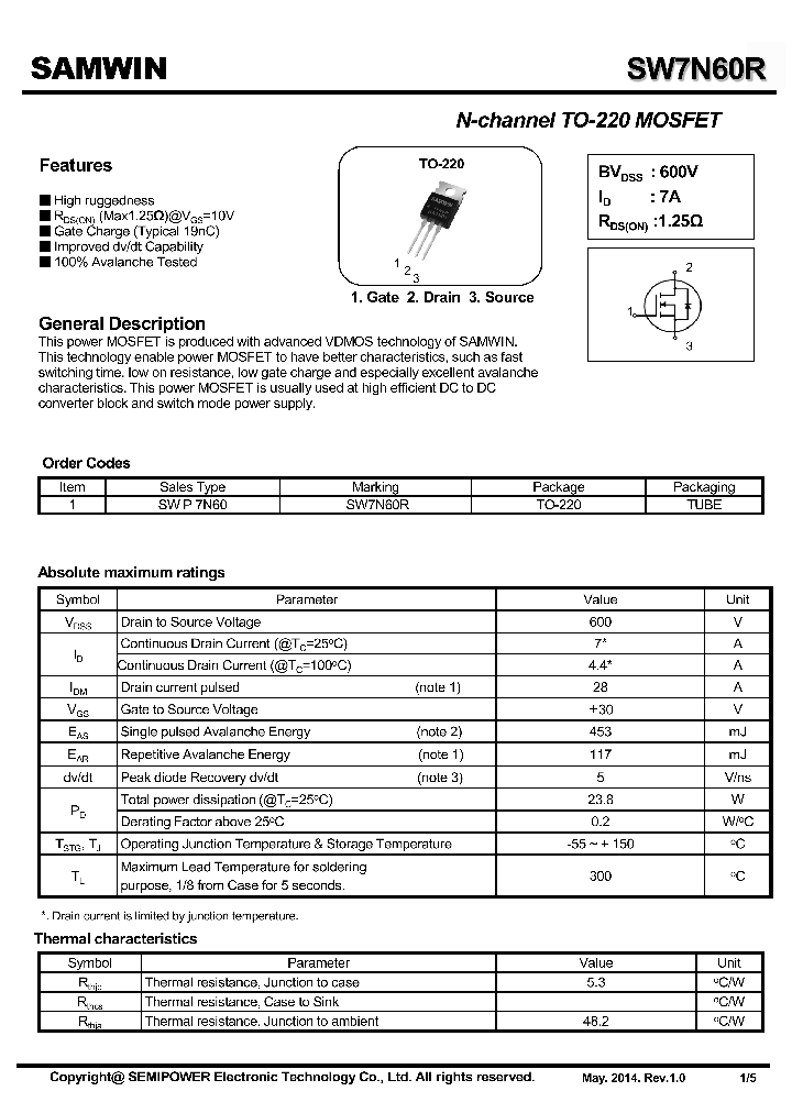 SW7N60R_7923396.PDF Datasheet