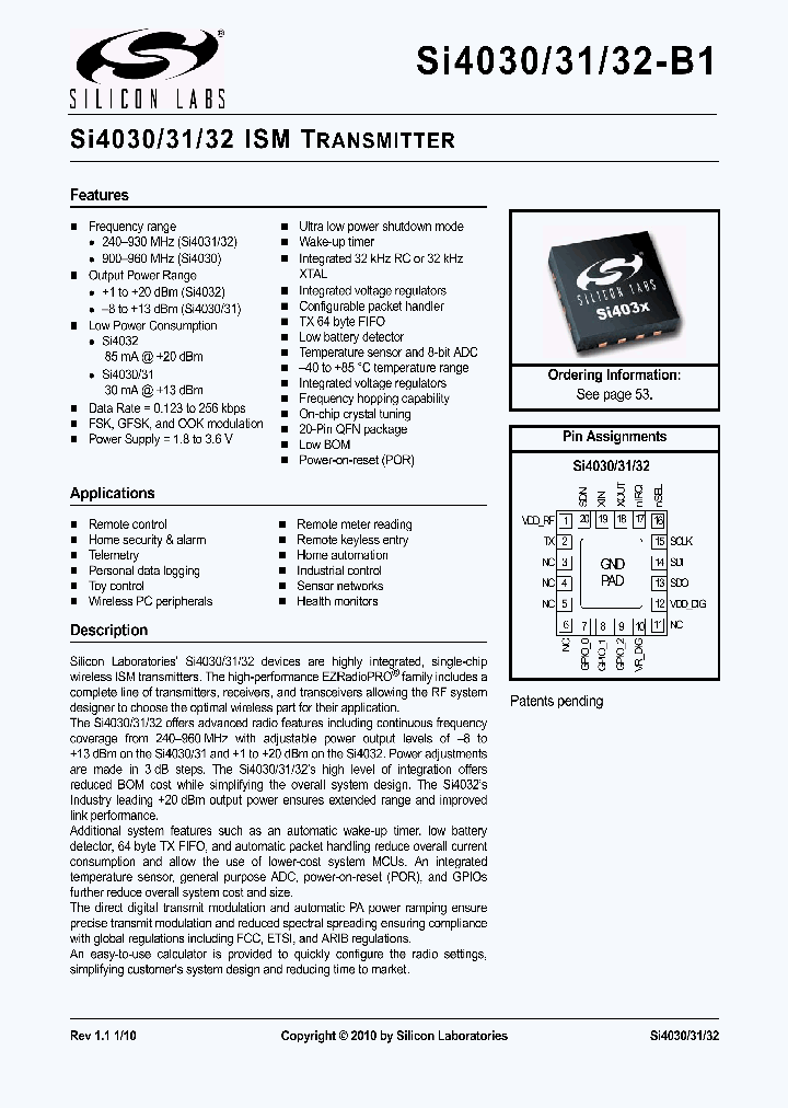 SI4032-B1_7929970.PDF Datasheet