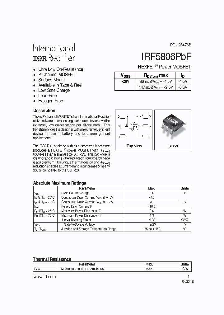 IRF5806PBF_7938473.PDF Datasheet