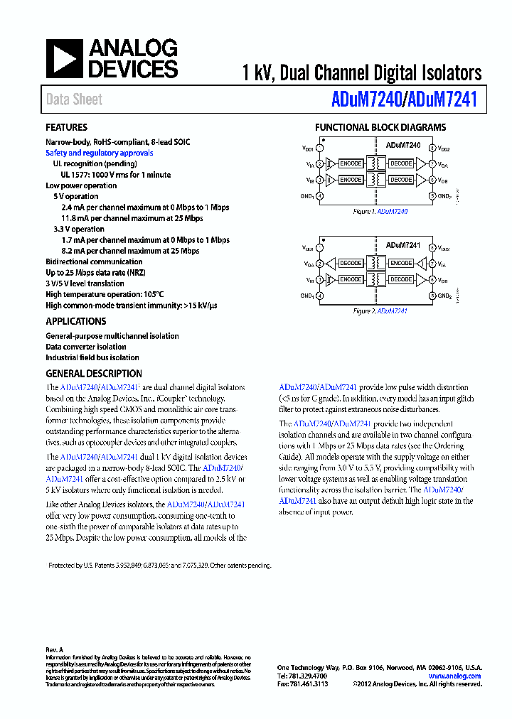 ADUM7240_7959937.PDF Datasheet