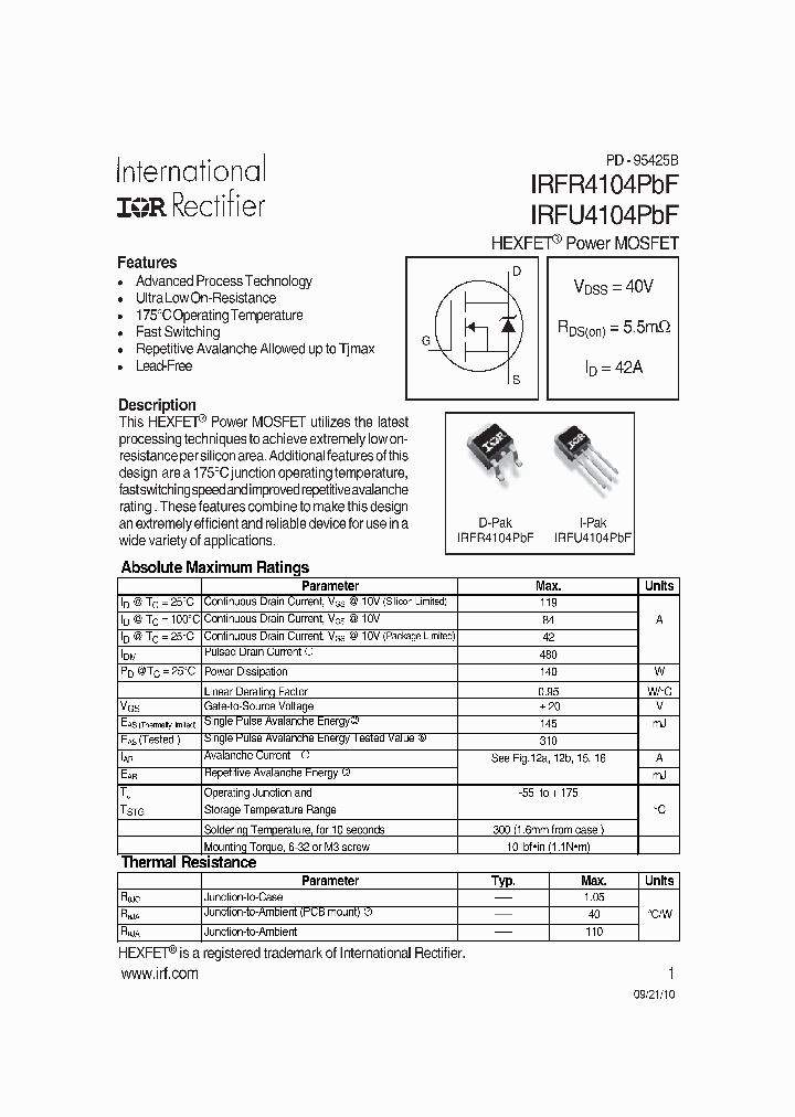 IRFR4104TRPBF_7980555.PDF Datasheet