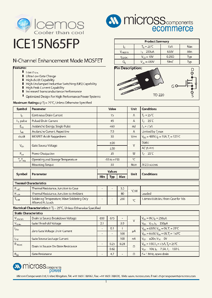 ICE15N65FP_8000193.PDF Datasheet