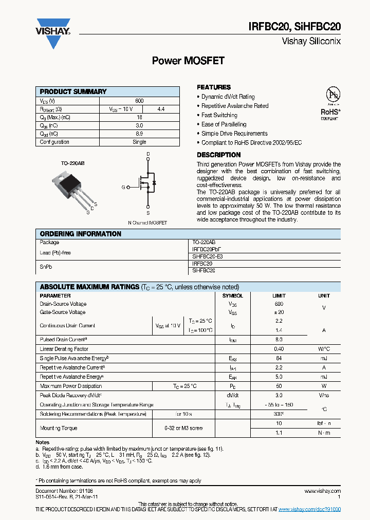 IRFBC20_8003370.PDF Datasheet