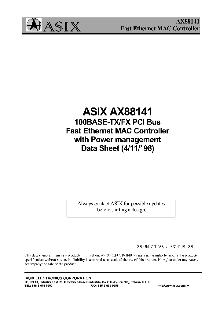 AX88141_8003773.PDF Datasheet