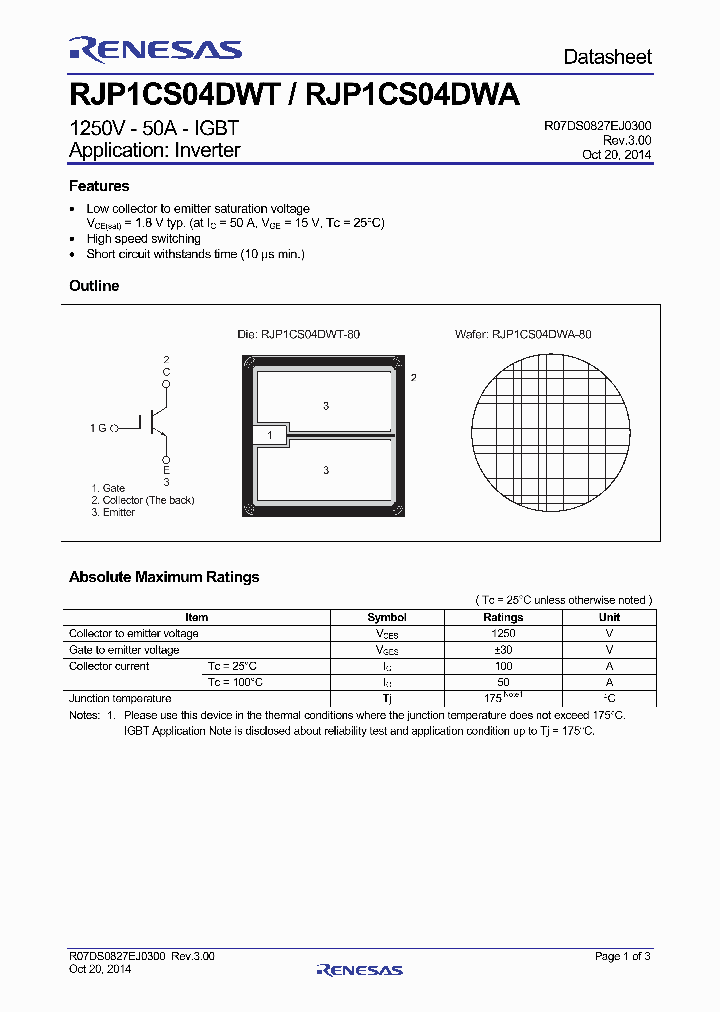RJP1CS04DWTRJP1CS04DWT-15_8049832.PDF Datasheet