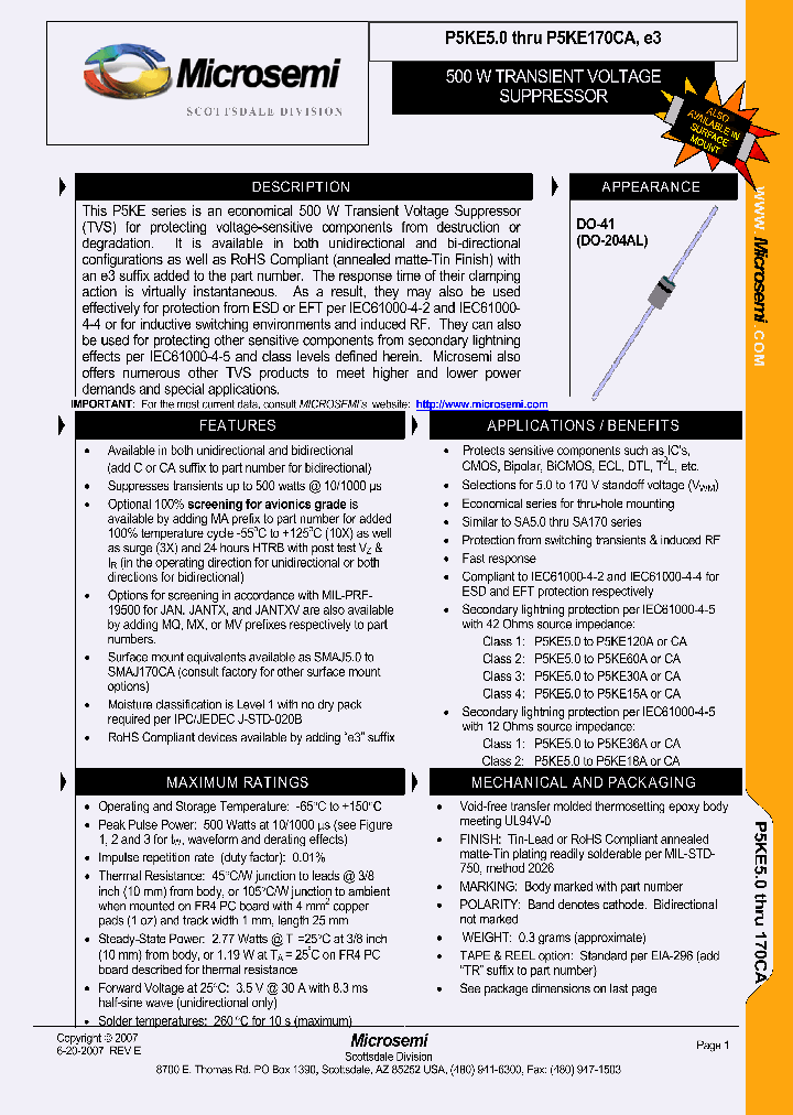 MQP5KE43CA_8071696.PDF Datasheet