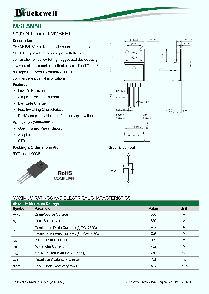 MSF5N50_8083884.PDF Datasheet