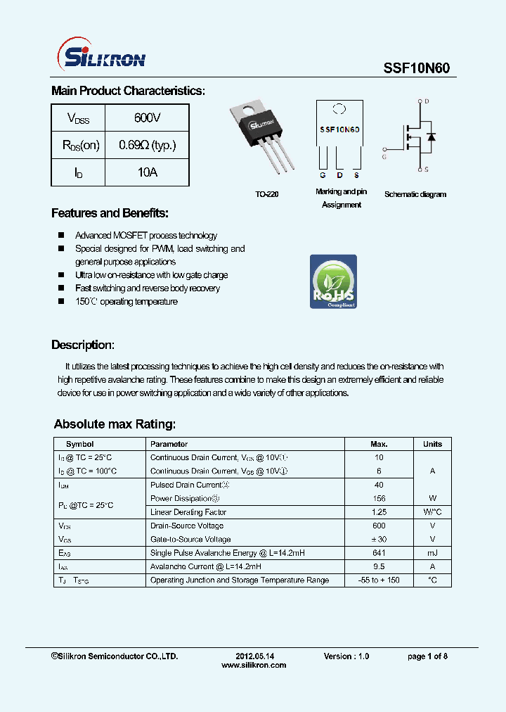 SSF10N60_8095565.PDF Datasheet