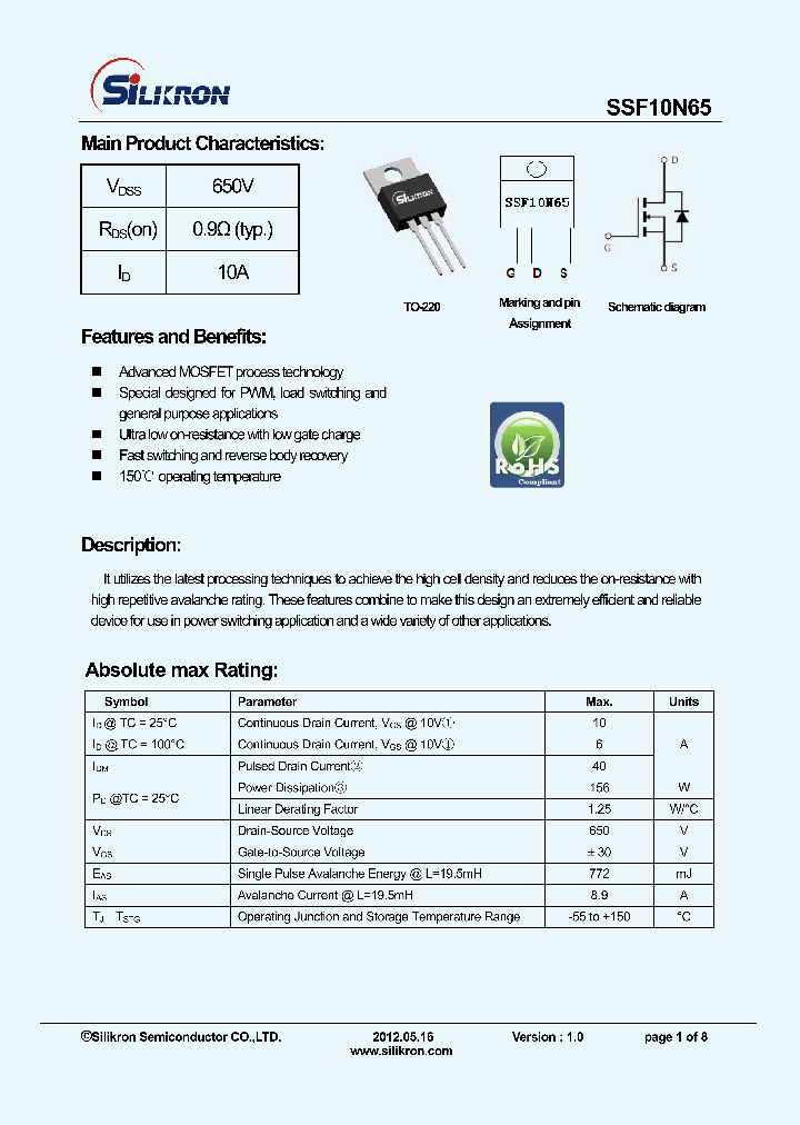 SSF10N65_8095567.PDF Datasheet