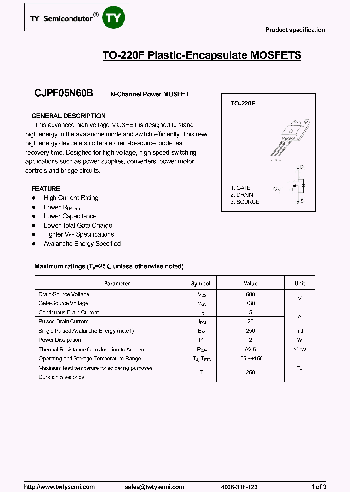 CJPF05N60B_8104776.PDF Datasheet