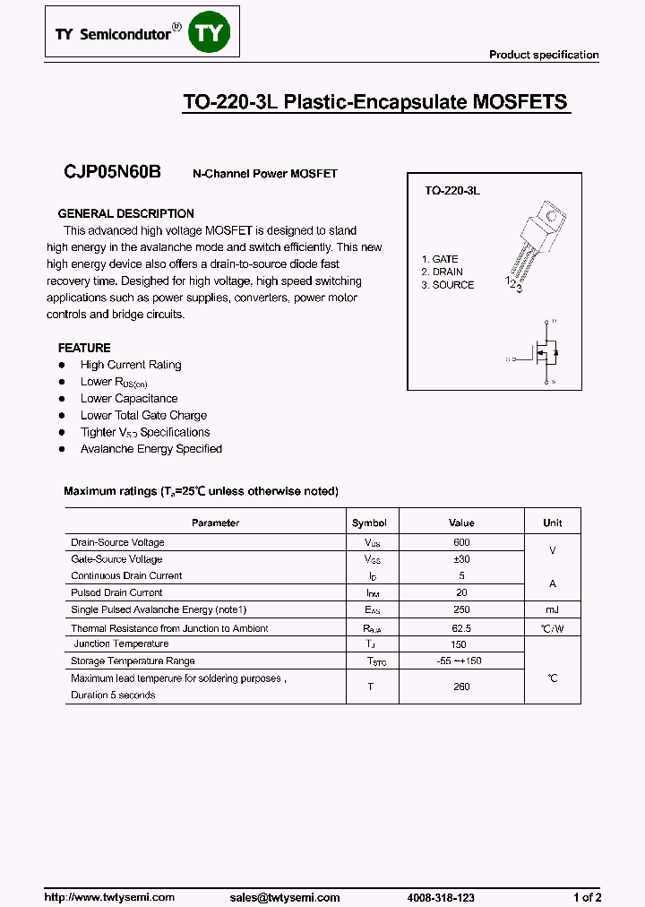 CJP05N60B_8104779.PDF Datasheet