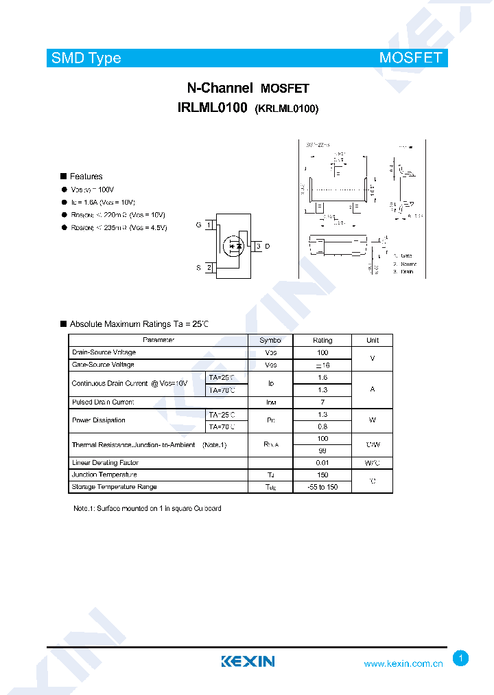 IRLML0100_8134972.PDF Datasheet