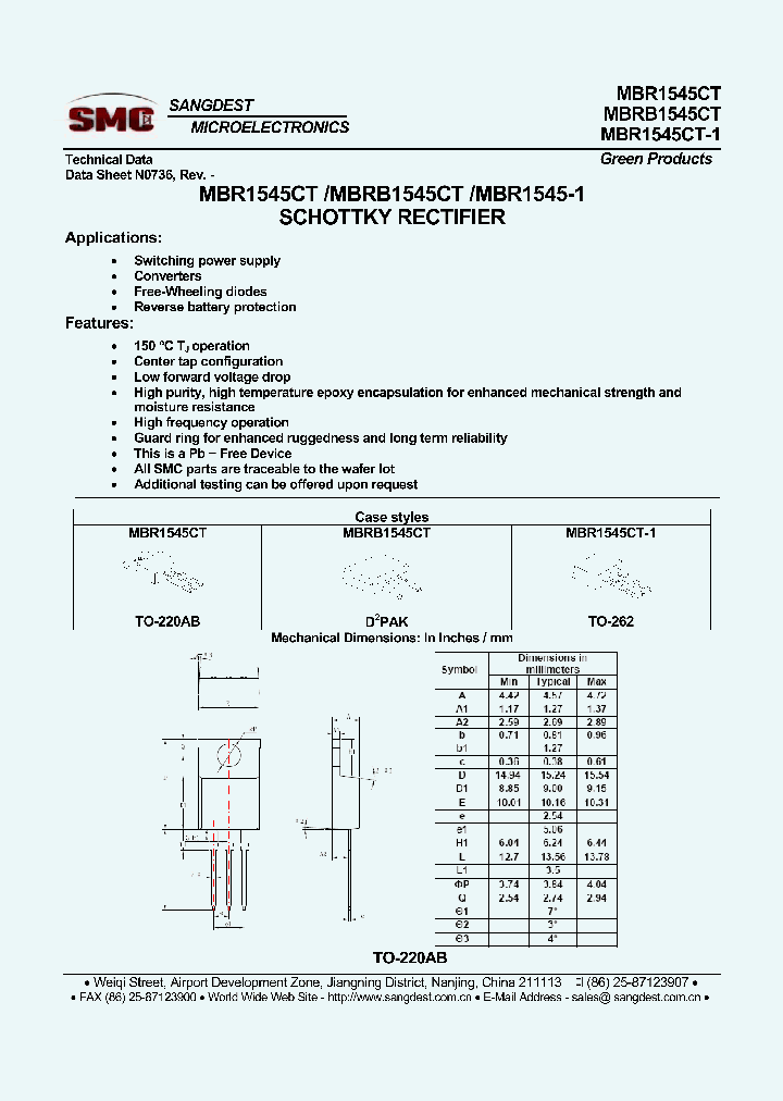 MBRB1545CT_8139729.PDF Datasheet