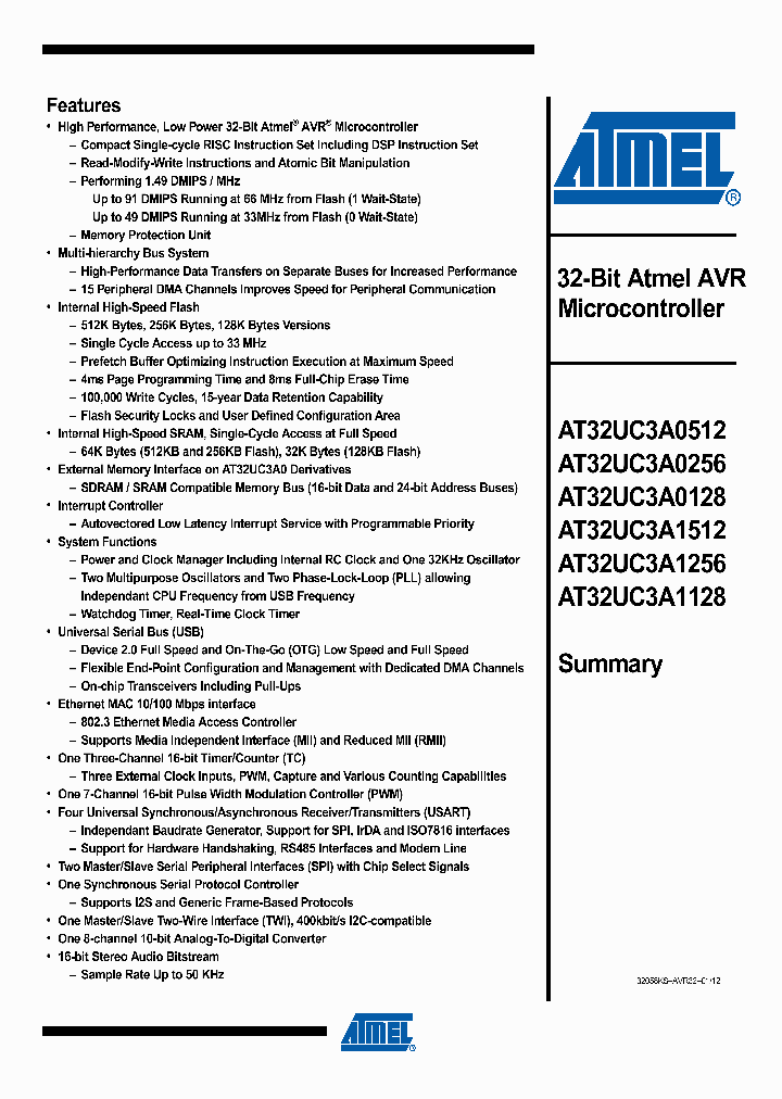 AT32UC3A0512-ALUT_8149018.PDF Datasheet