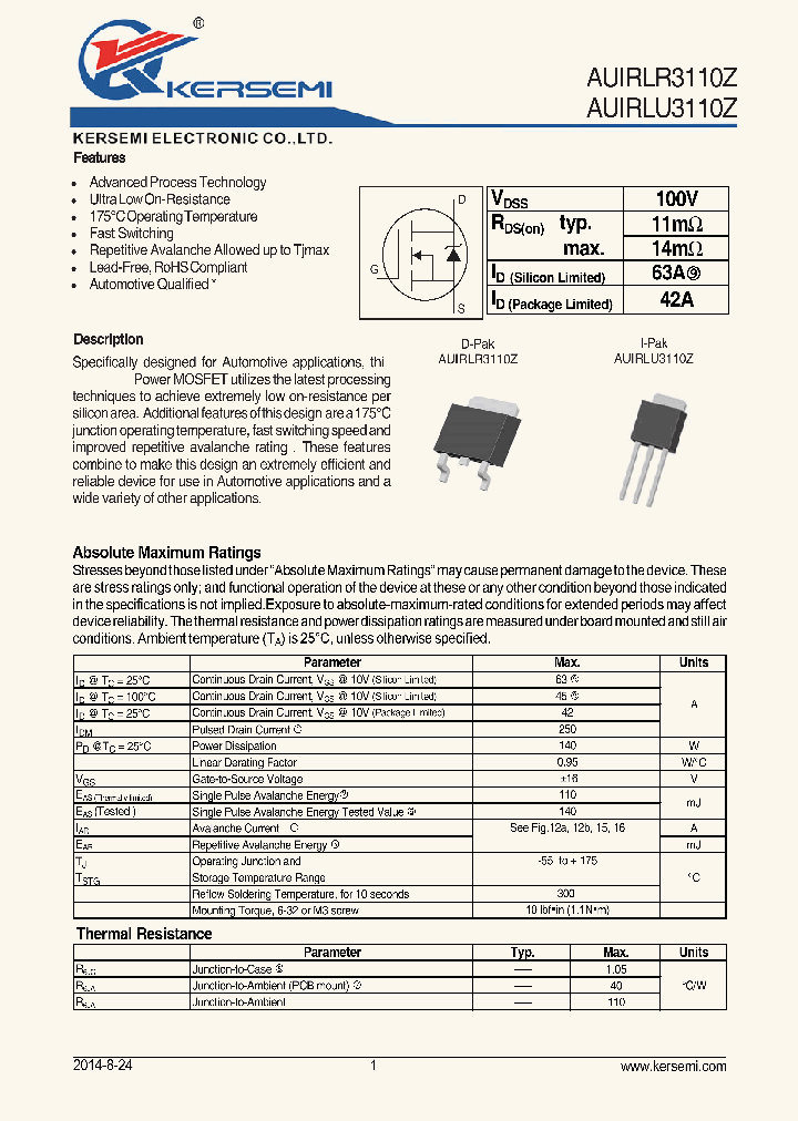 IRLR3110Z_8151591.PDF Datasheet