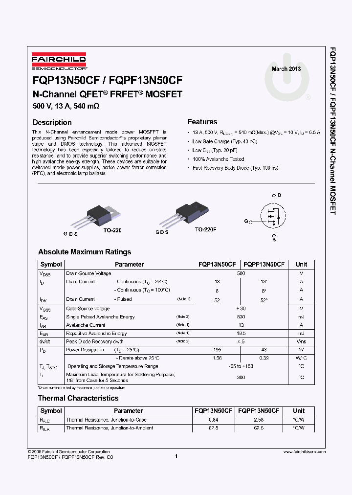 FQPF13N50CF_8162954.PDF Datasheet