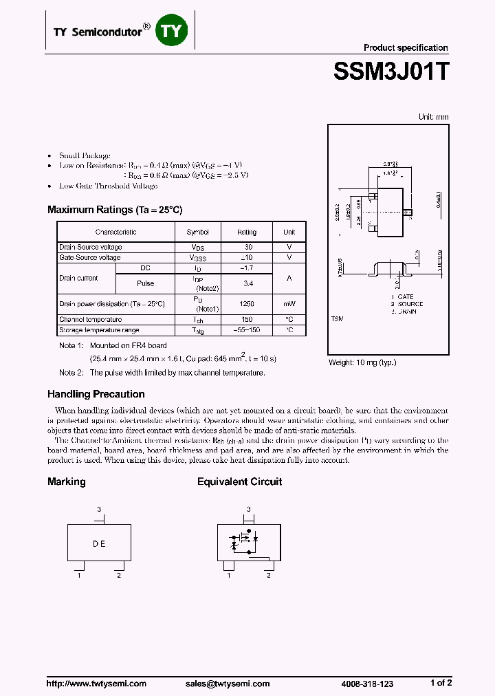 SSM3J01T_8165649.PDF Datasheet