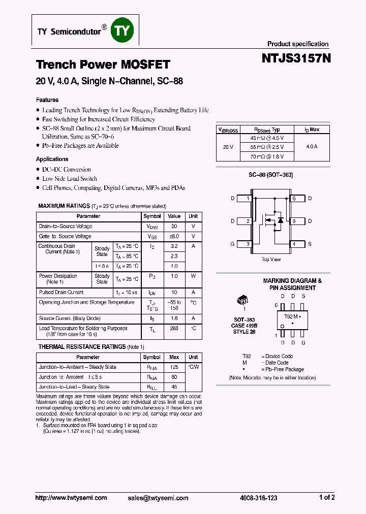 NTJS3157NT1G_8169766.PDF Datasheet