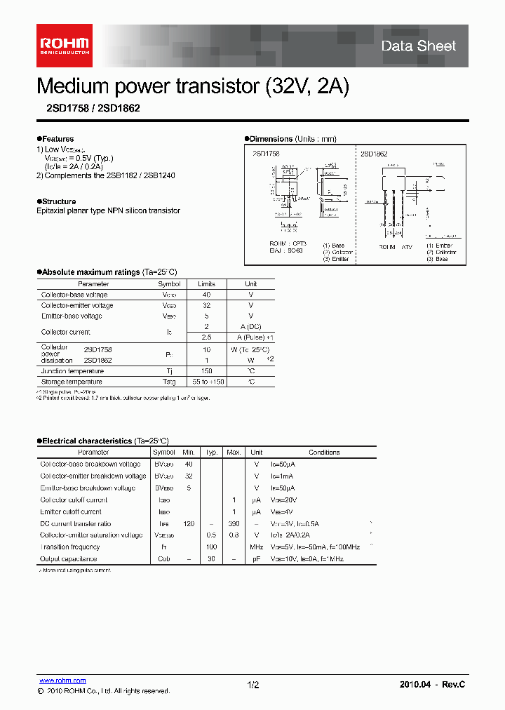 2SD1758TLR_8174390.PDF Datasheet