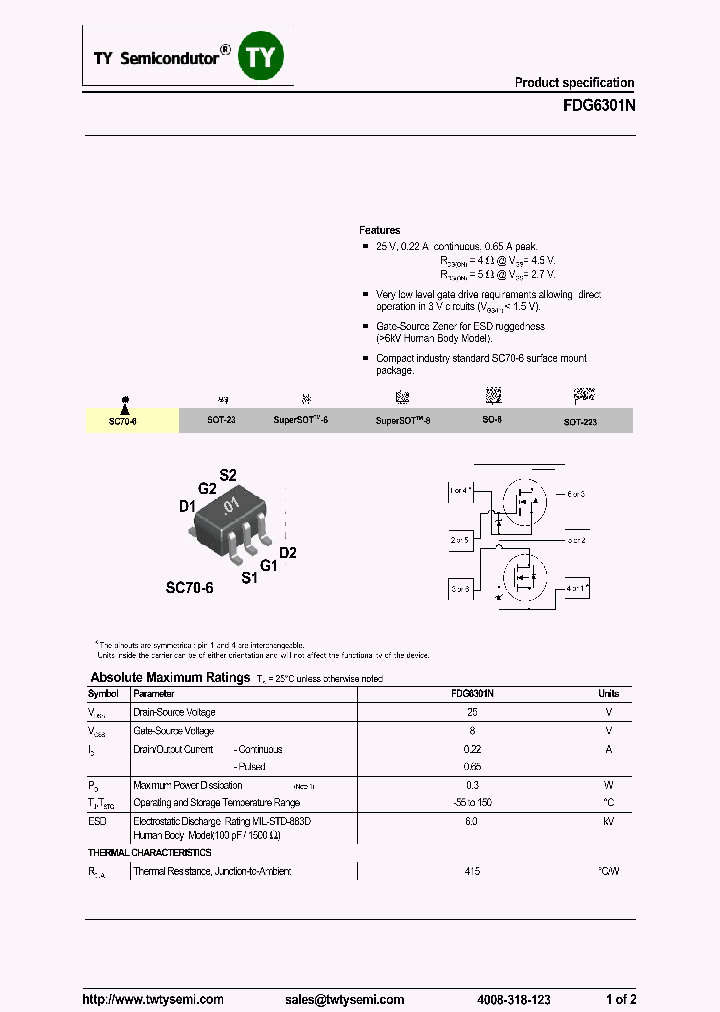 FDG6301N_8182209.PDF Datasheet