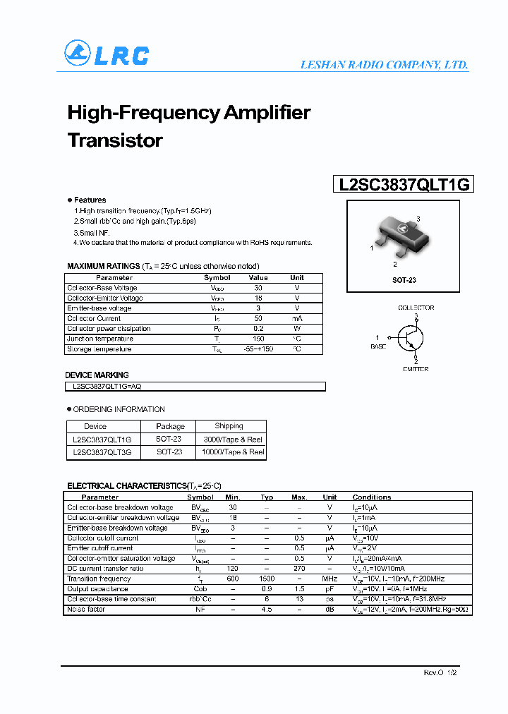 L2SC3837QLT3G_8187311.PDF Datasheet