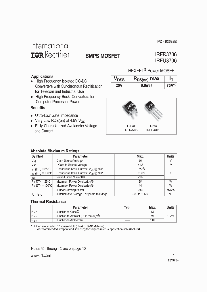 IRFR3706LPBF_8193123.PDF Datasheet