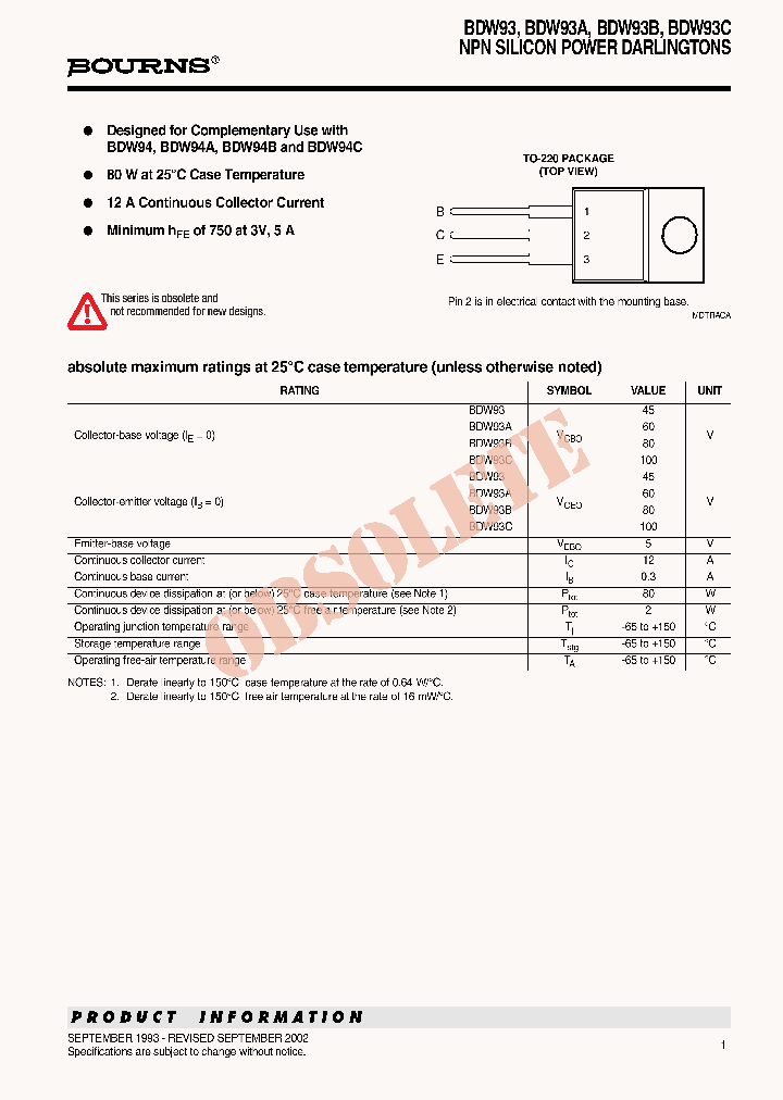 BDW93B_8194200.PDF Datasheet