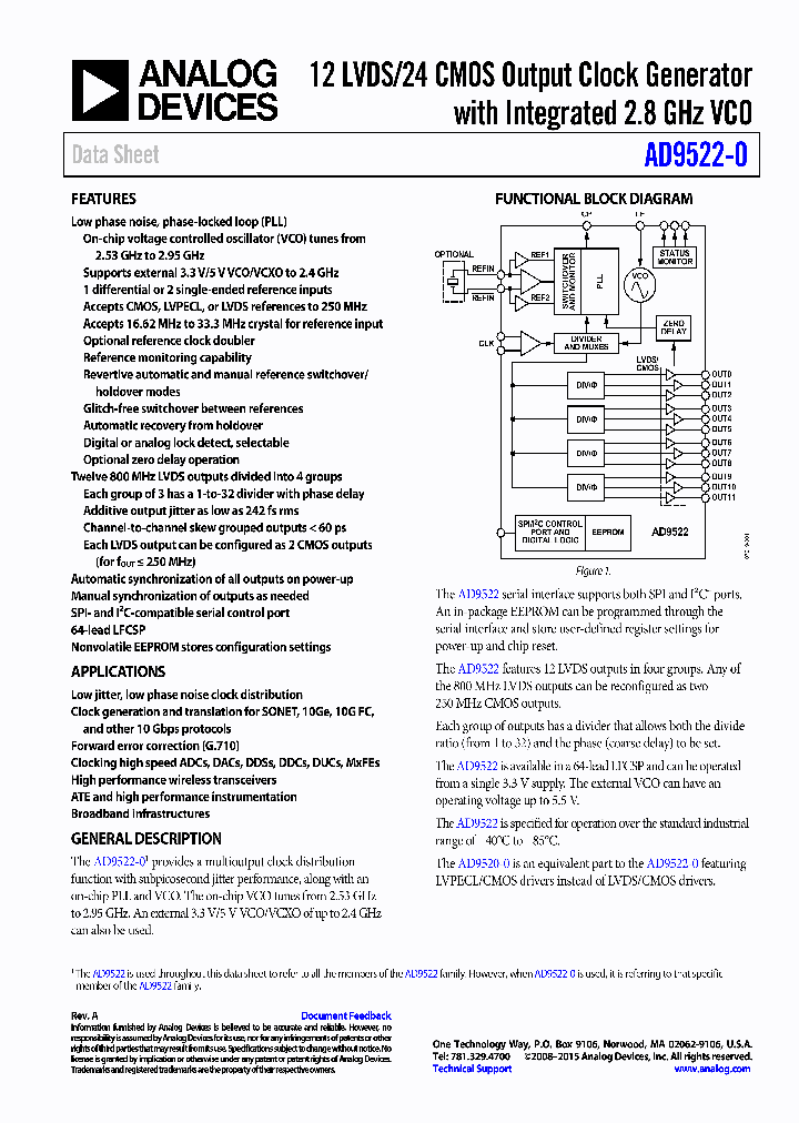 AD9522-0BCPZ_8201226.PDF Datasheet