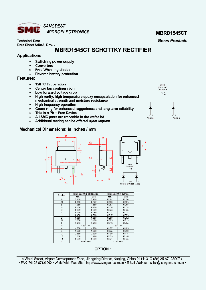 MBRD1545CT_8206023.PDF Datasheet