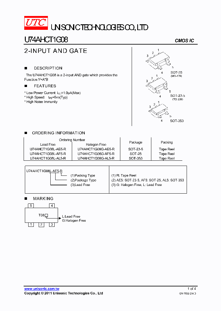 U74AHCT1G08_8212905.PDF Datasheet