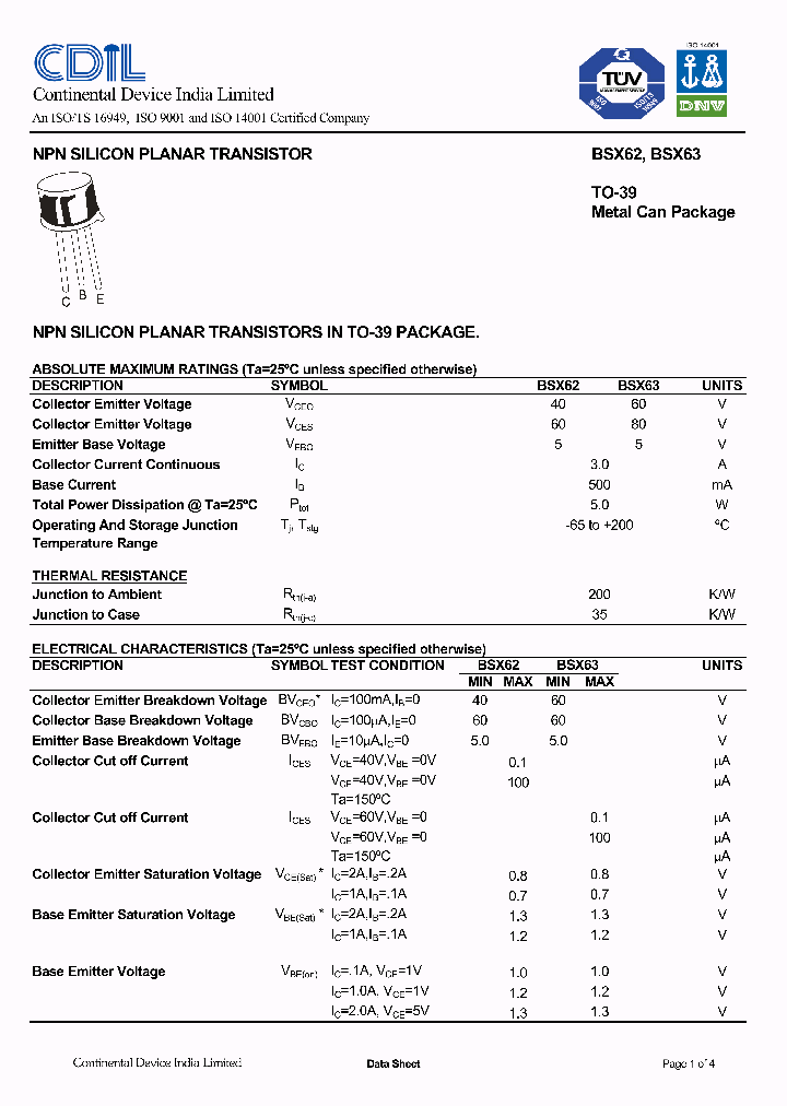 BSX62_8216351.PDF Datasheet