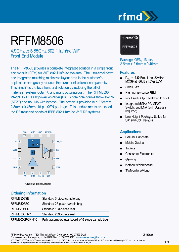 RFFM8506PCK-410_8217241.PDF Datasheet