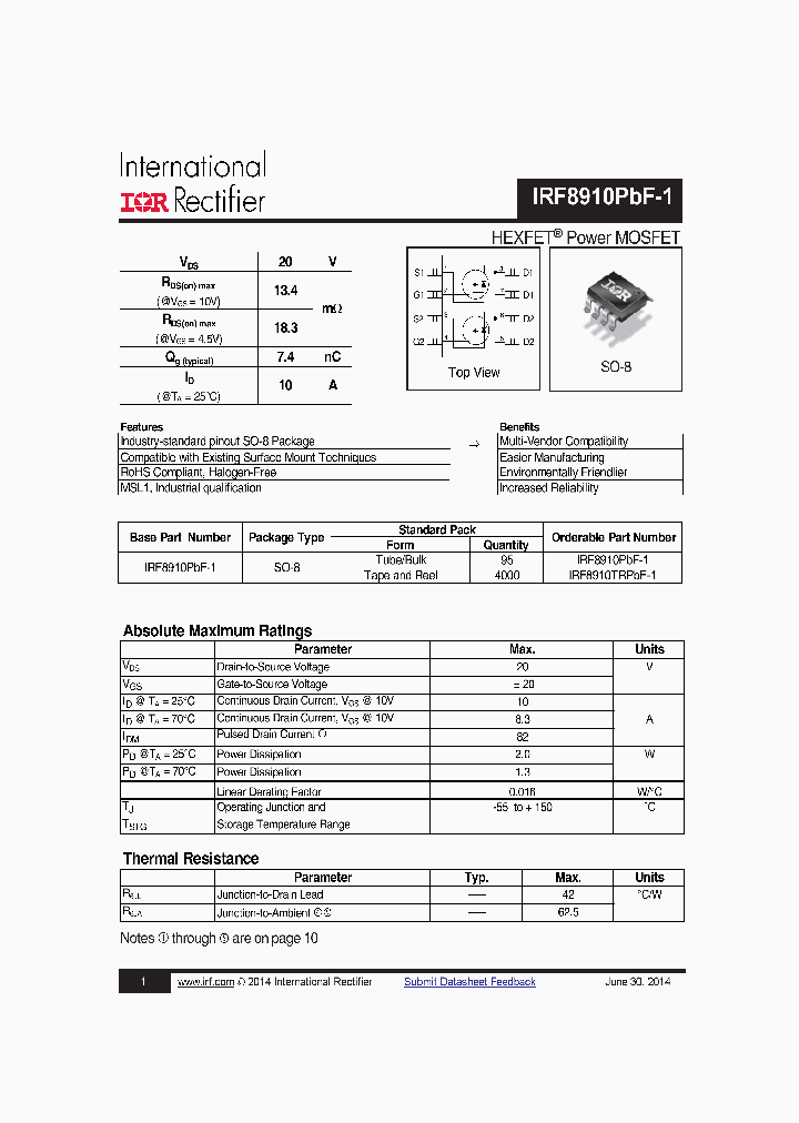 IRF8910PBF-1_8218779.PDF Datasheet