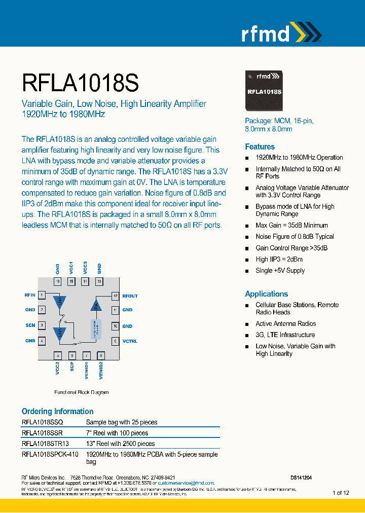 RFLA1018SPCK-410_8219242.PDF Datasheet