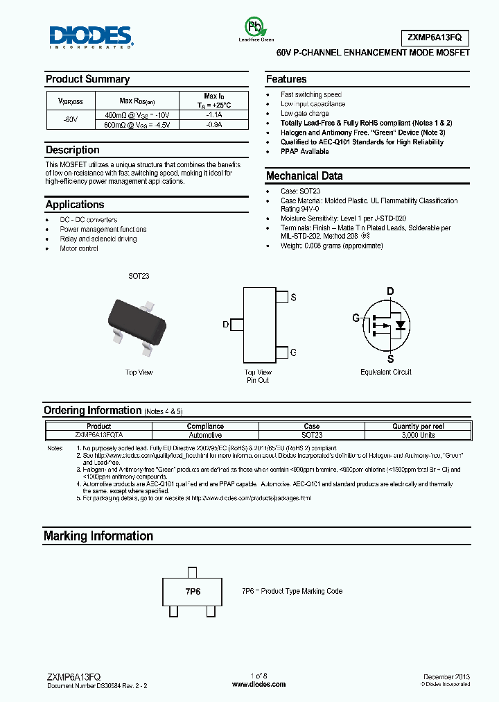 ZXMP6A13FQTA_8227345.PDF Datasheet