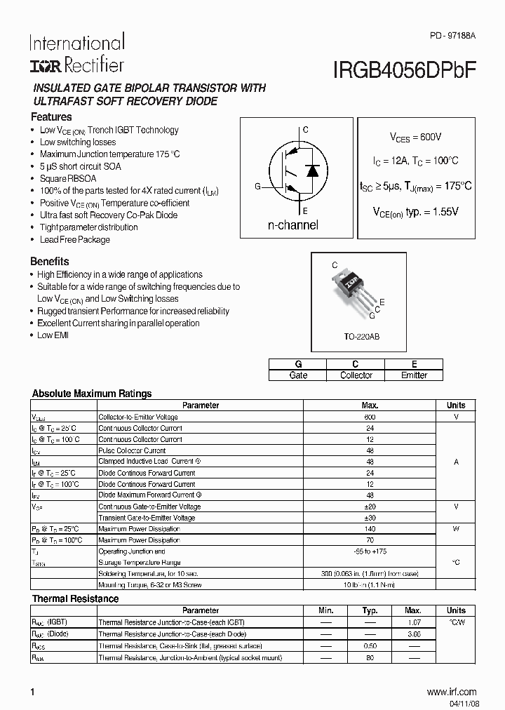 IRGB4056DPBF-15_8231722.PDF Datasheet