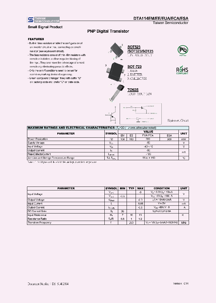 DTA114ESA_8231829.PDF Datasheet