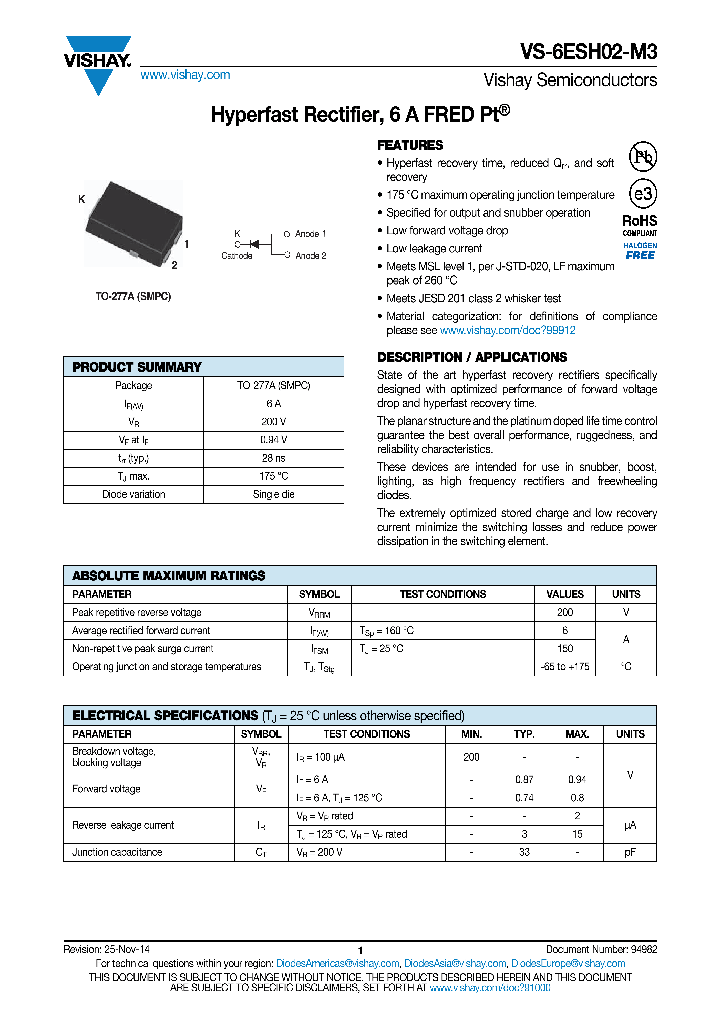 VS-6ESH02-M3_8237656.PDF Datasheet