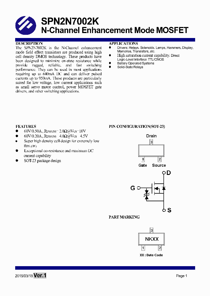 SPN2N7002K_8257273.PDF Datasheet
