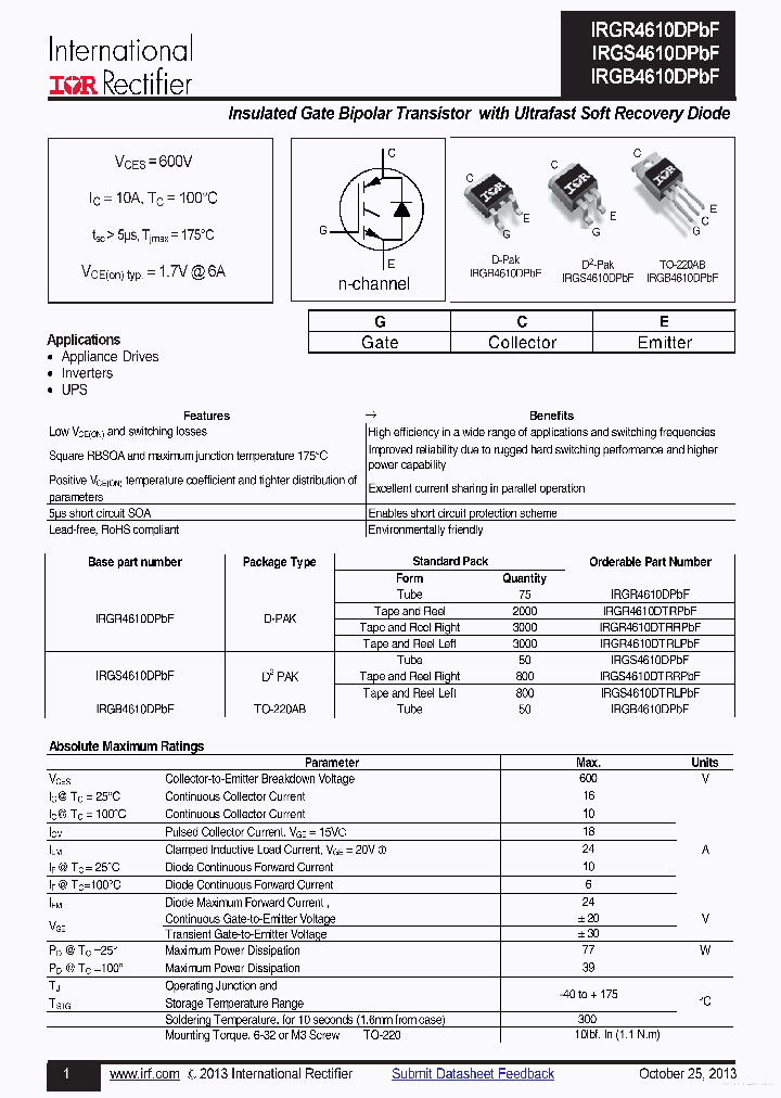 IRGB4610DPBF_7855808.PDF Datasheet