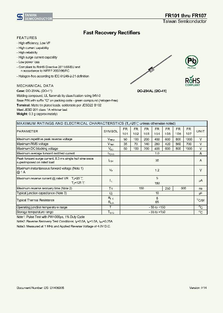 FR107A0G_8269853.PDF Datasheet