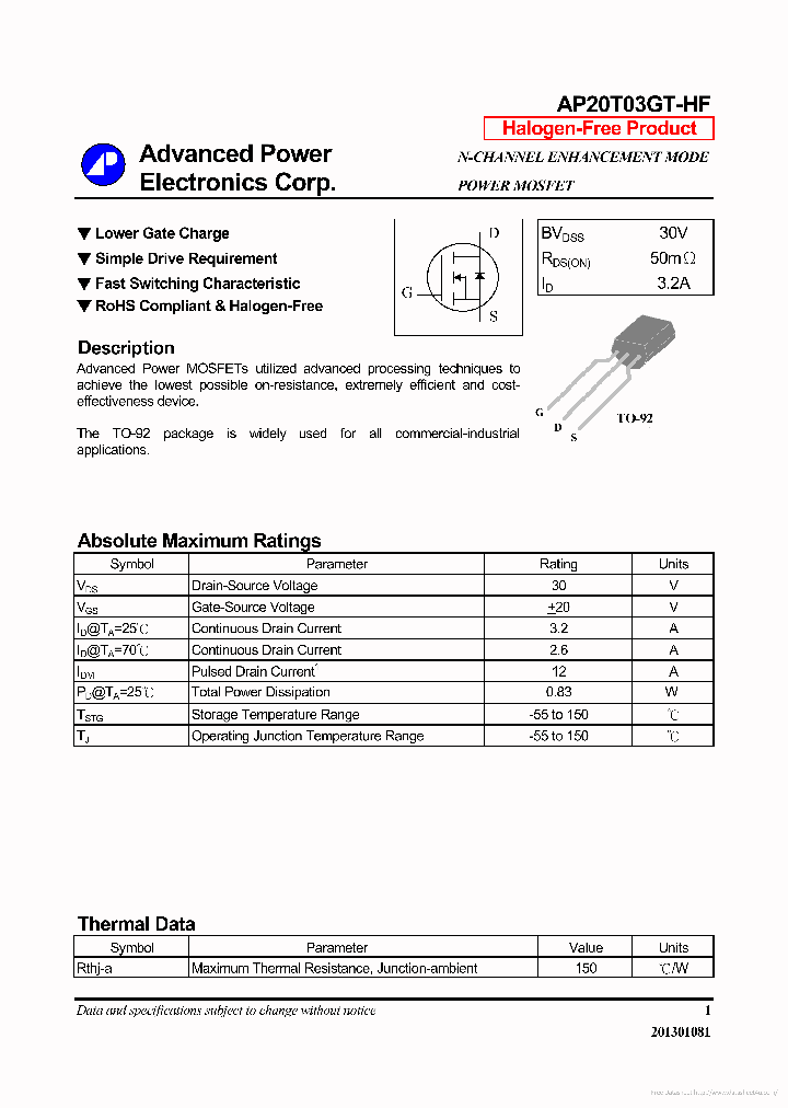 AP20T03GT-HF_7882416.PDF Datasheet