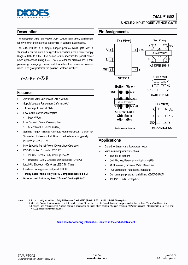 74AUP1G02FS3-7_8286603.PDF Datasheet