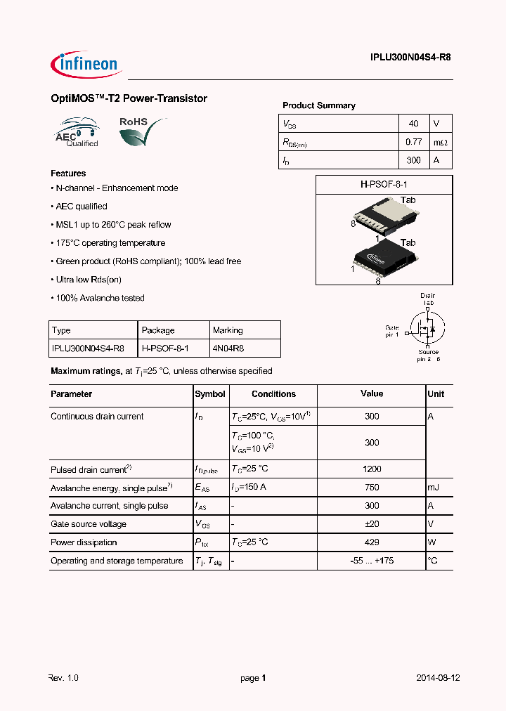 IPLU300N04S4-R8_8286736.PDF Datasheet